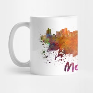 Manila skyline in watercolor Mug